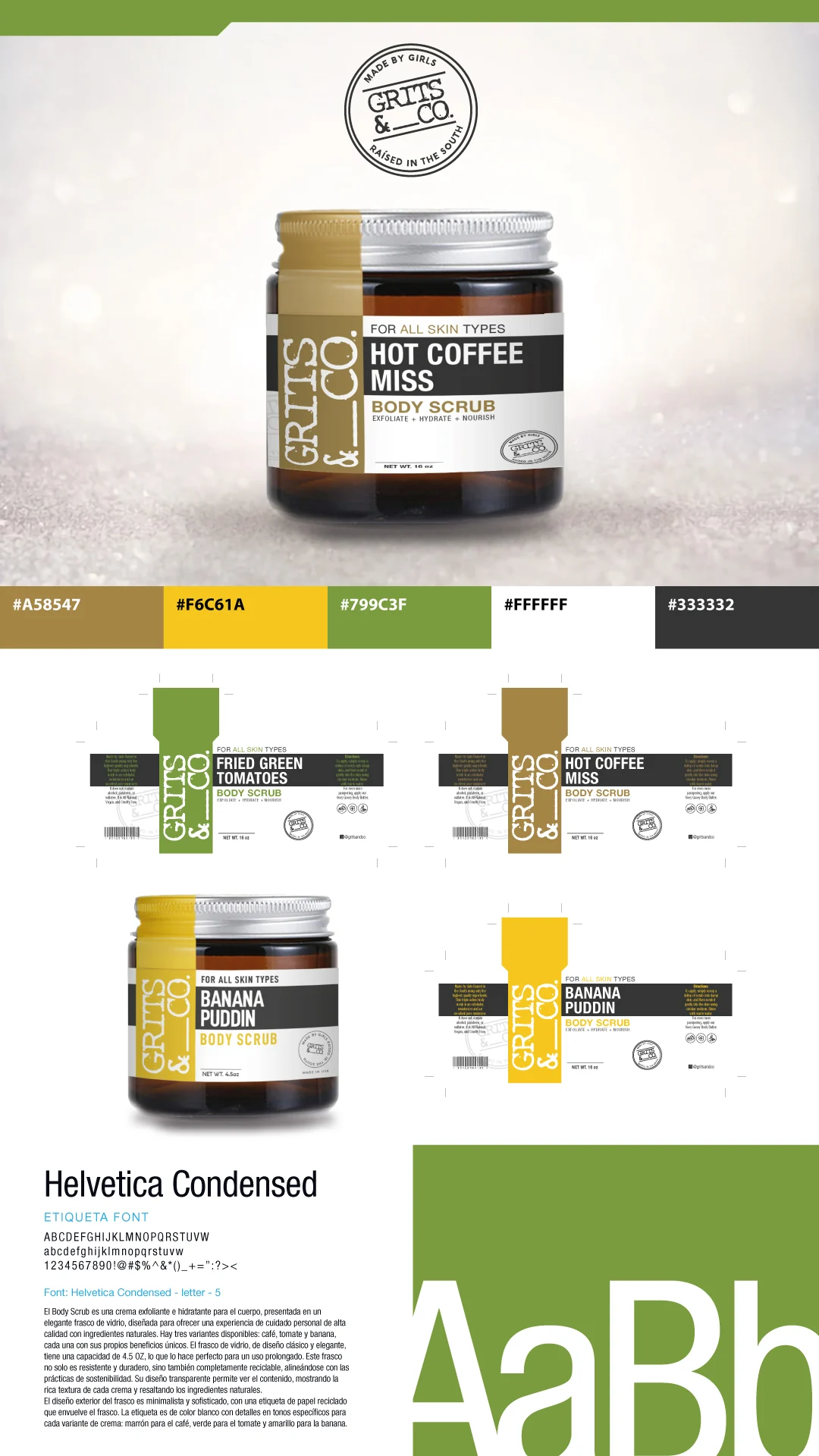Grits Co. — Presentación vertical del diseño