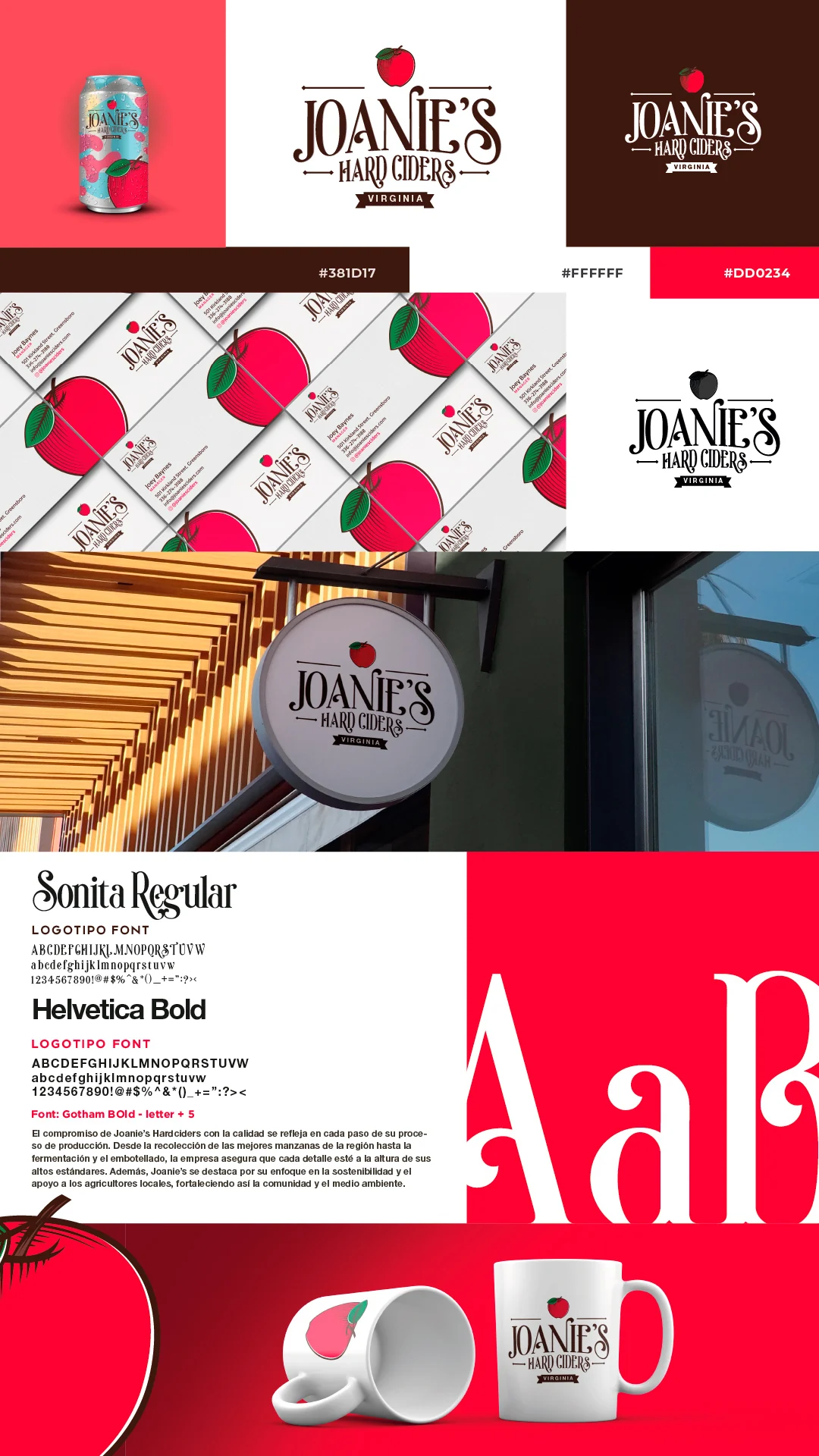 Joanie’s Hard Ciders — Presentación vertical de la identidad