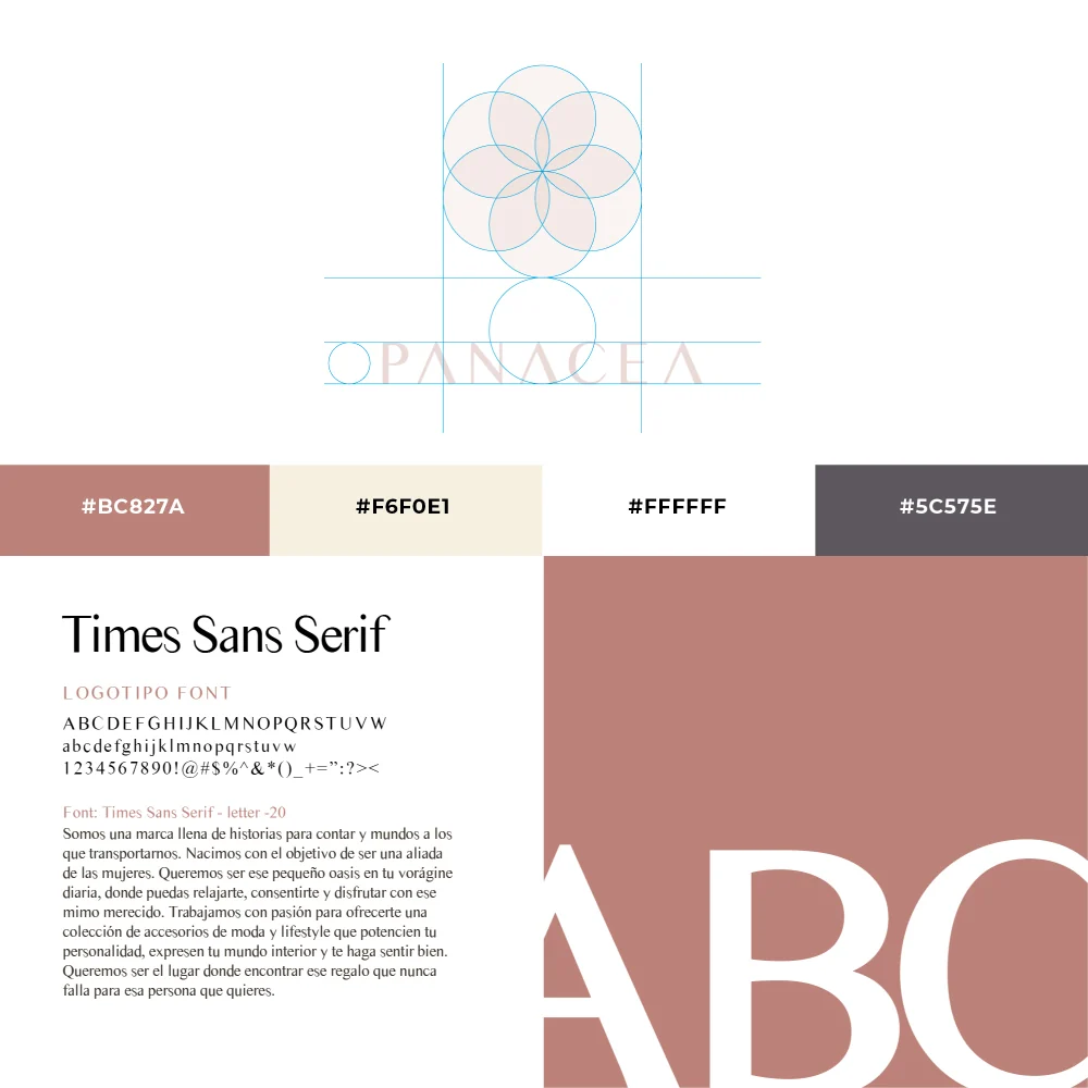 Panacea — Paleta de colores y tipografía