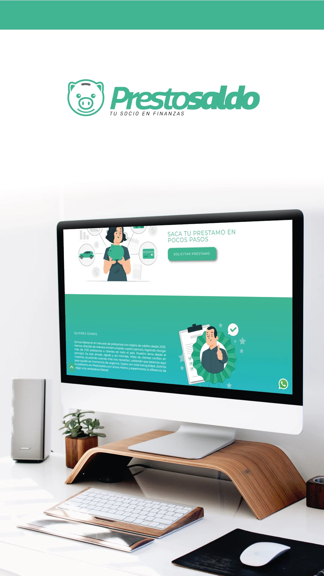 PrestoSaldo — Presentación vertical del diseño