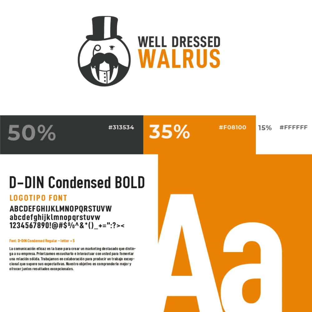 Well Dressed Walrus — Paleta de colores y tipografía